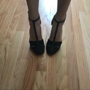 Zara Two Tone T-strap Heels